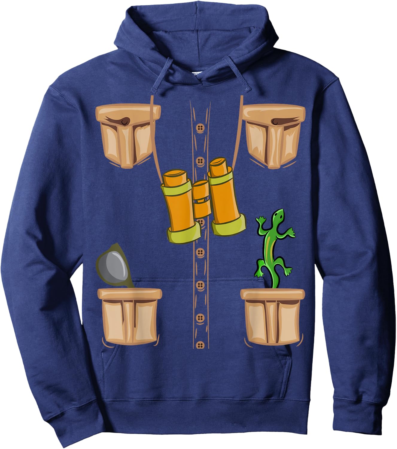 Halloween Animal Zookeeper, Jungle Safari Explorer Vest Kids Hoodie - Hoodie | Navy