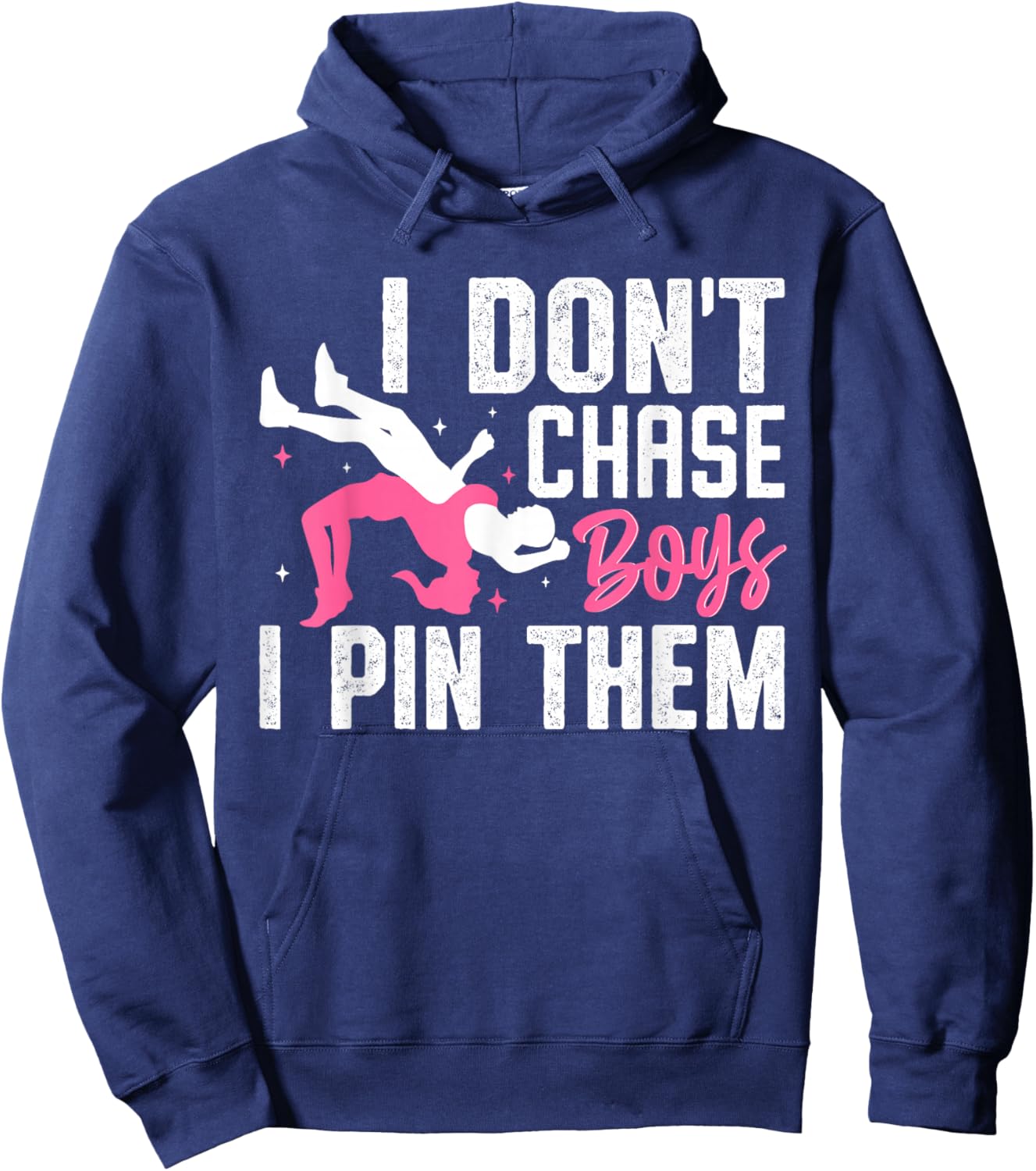 Wrestling Shirt Women Girls Funny Wrestler Mom Wrestle Hoodie - Hoodie | Navy