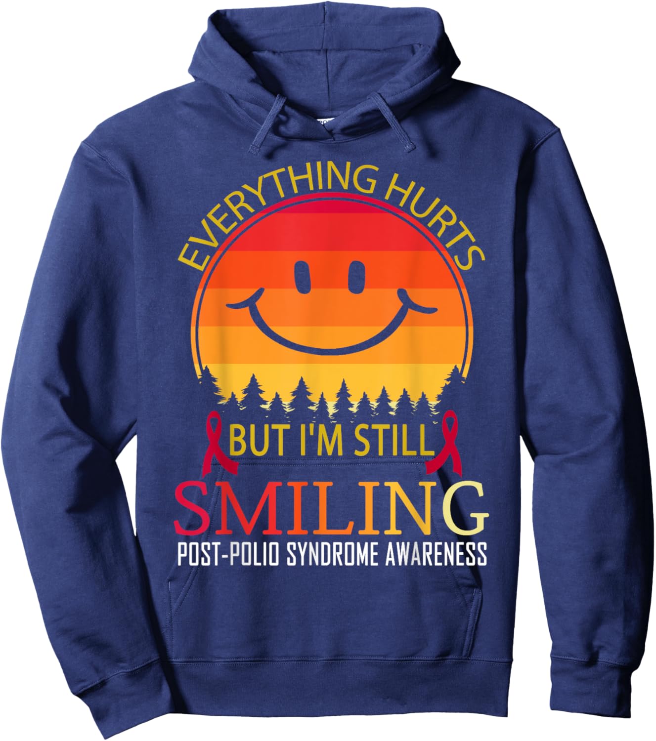 I'm still smiling Post-polio syndrome Awareness Hoodie - Hoodie | Navy