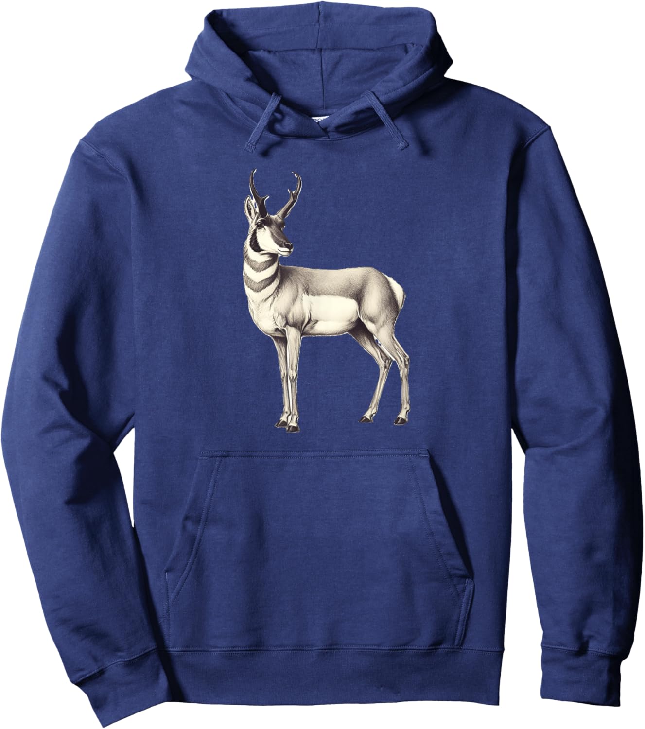 Pronghorn Antelope Simple Wildlife Graphic Hoodie - Hoodie | Navy