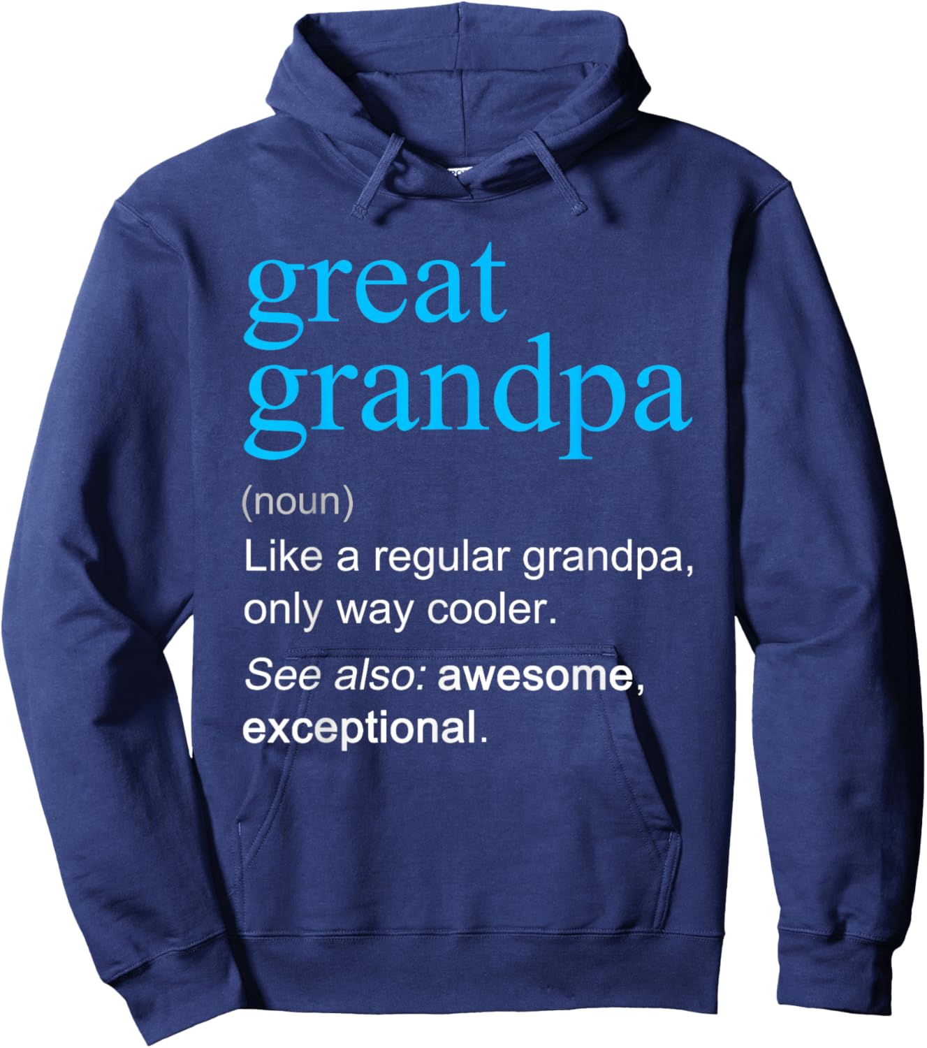 Great Grandpa Definition Noun Like A Grandpa Cooler Funny Hoodie - Hoodie | Navy
