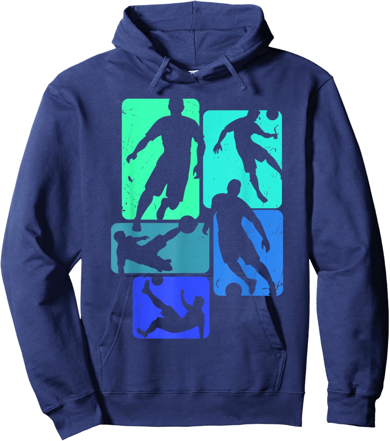 Soccer Players Fans Ball Kick Graphic Cool Streetwear Design Hoodie - Hoodie | Navy