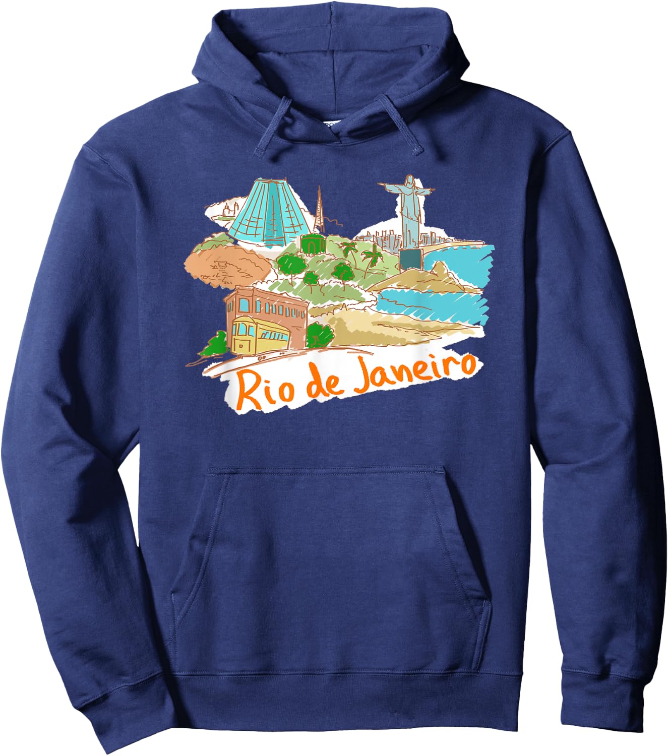 Rio De Janeiro Beach Christ the Redeemer Women Girls Kids Hoodie - Hoodie | Navy