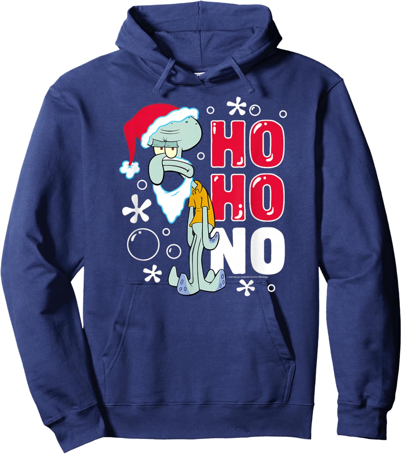SpongeBob SquarePants - Squidward Christmas Santa Ho Ho No Hoodie - Hoodie | Navy