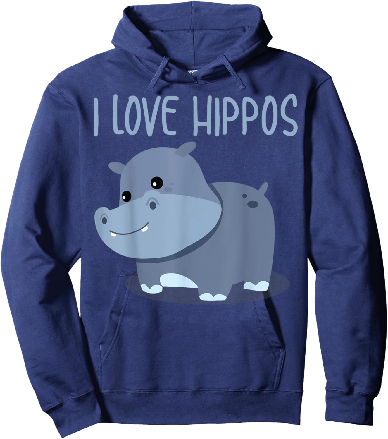 I Love Hippos Design For Girls Boys Kids Safari Hippo Lover Hoodie - Hoodie | Navy