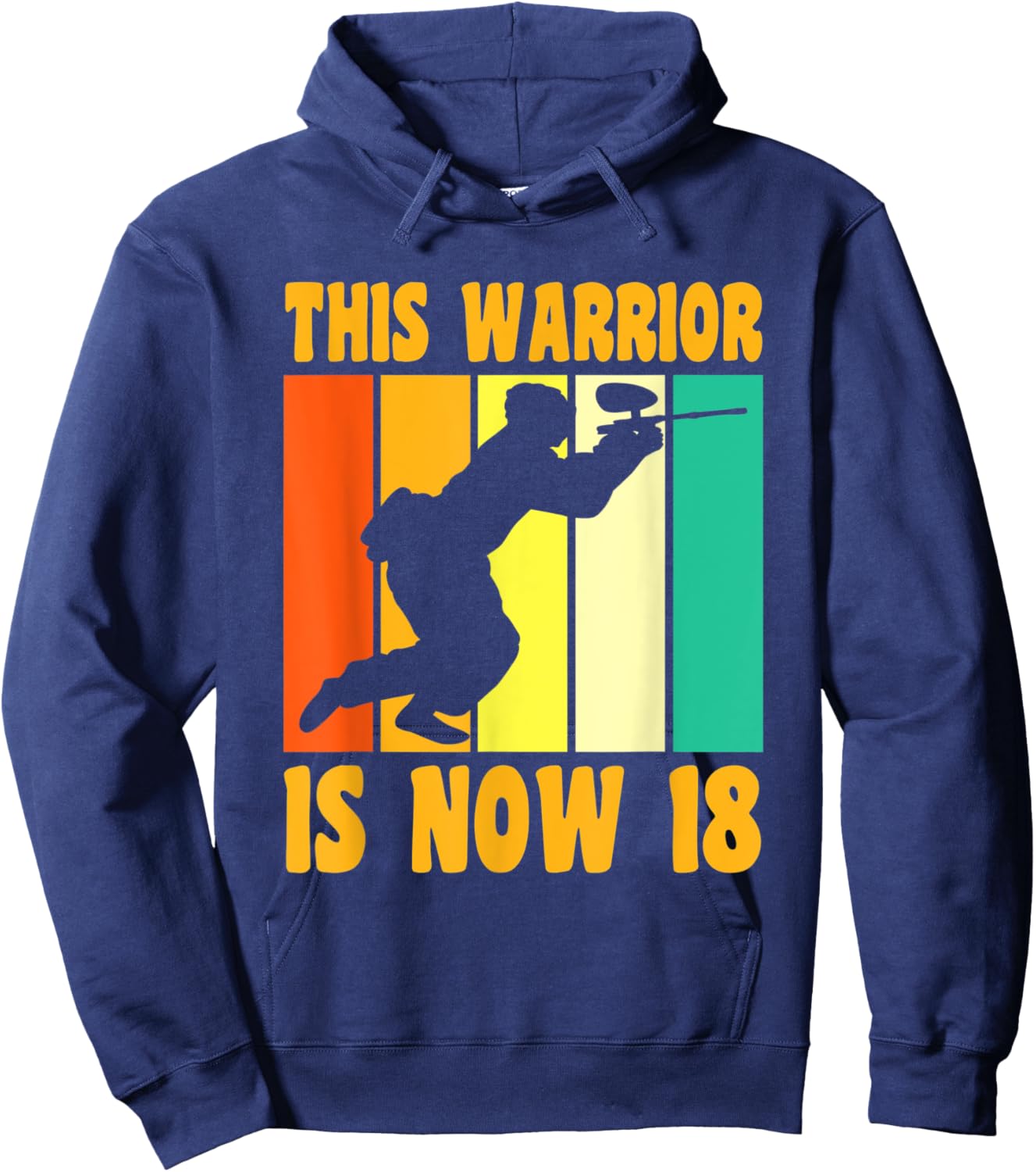 Happy 18 Birthday 18 Year Old Retro Paintball 18th Birthday Hoodie - Hoodie | Navy
