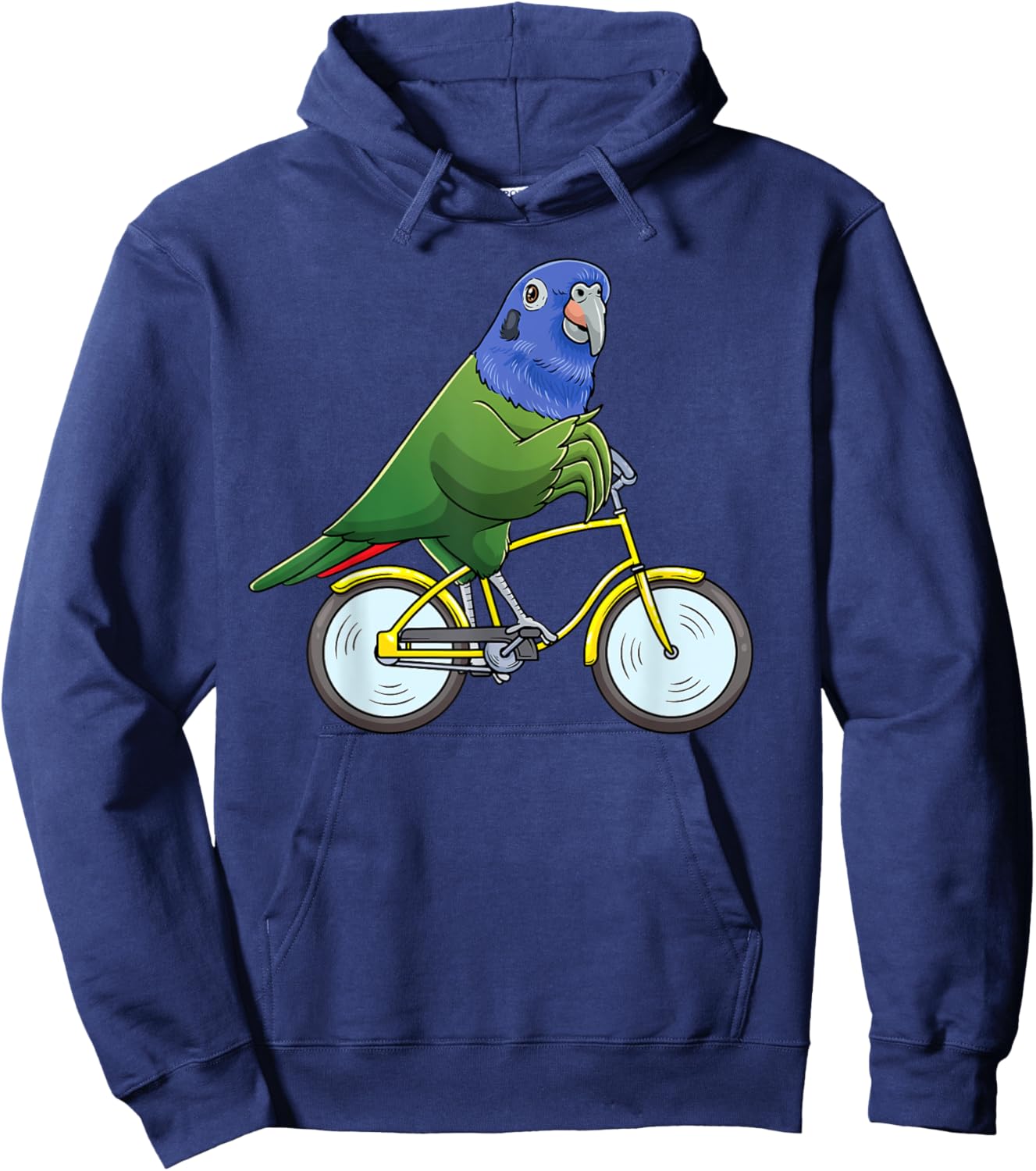 Pionus Parrot On A Bike Bird Riding Bicycle Hoodie - Hoodie | Navy