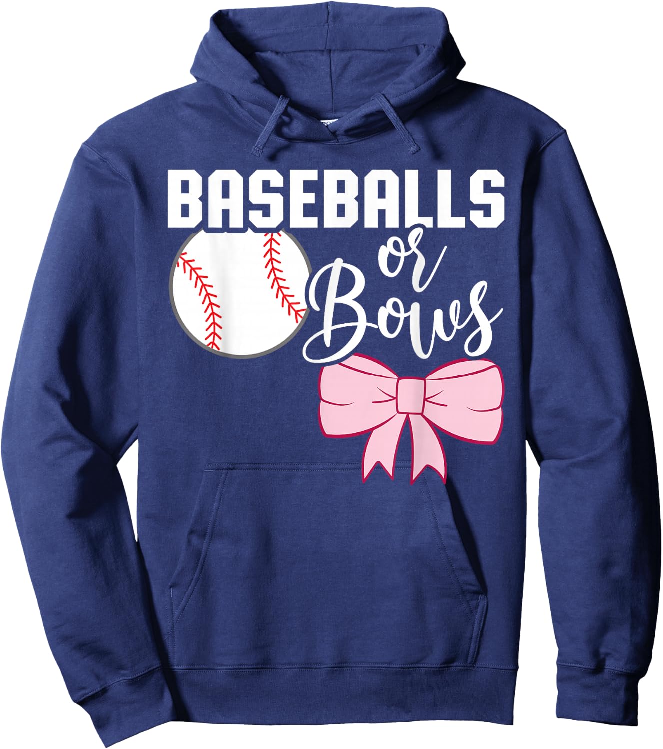 Cute Baseballs or Bows Gender Reveal - Team Boy or Team Girl Hoodie - Hoodie | Navy