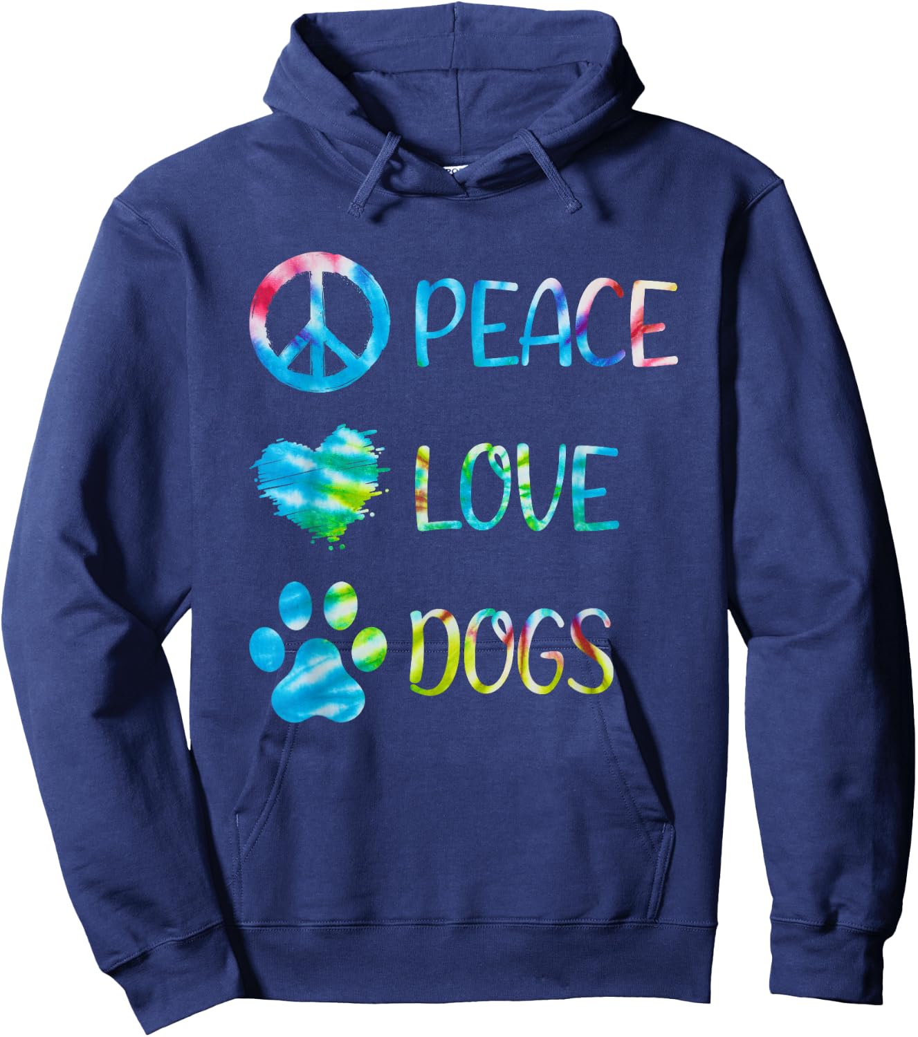 Peace Love Dogs Unity Heart Color Mama Breed Paws Bone Dogs Hoodie - Hoodie | Navy
