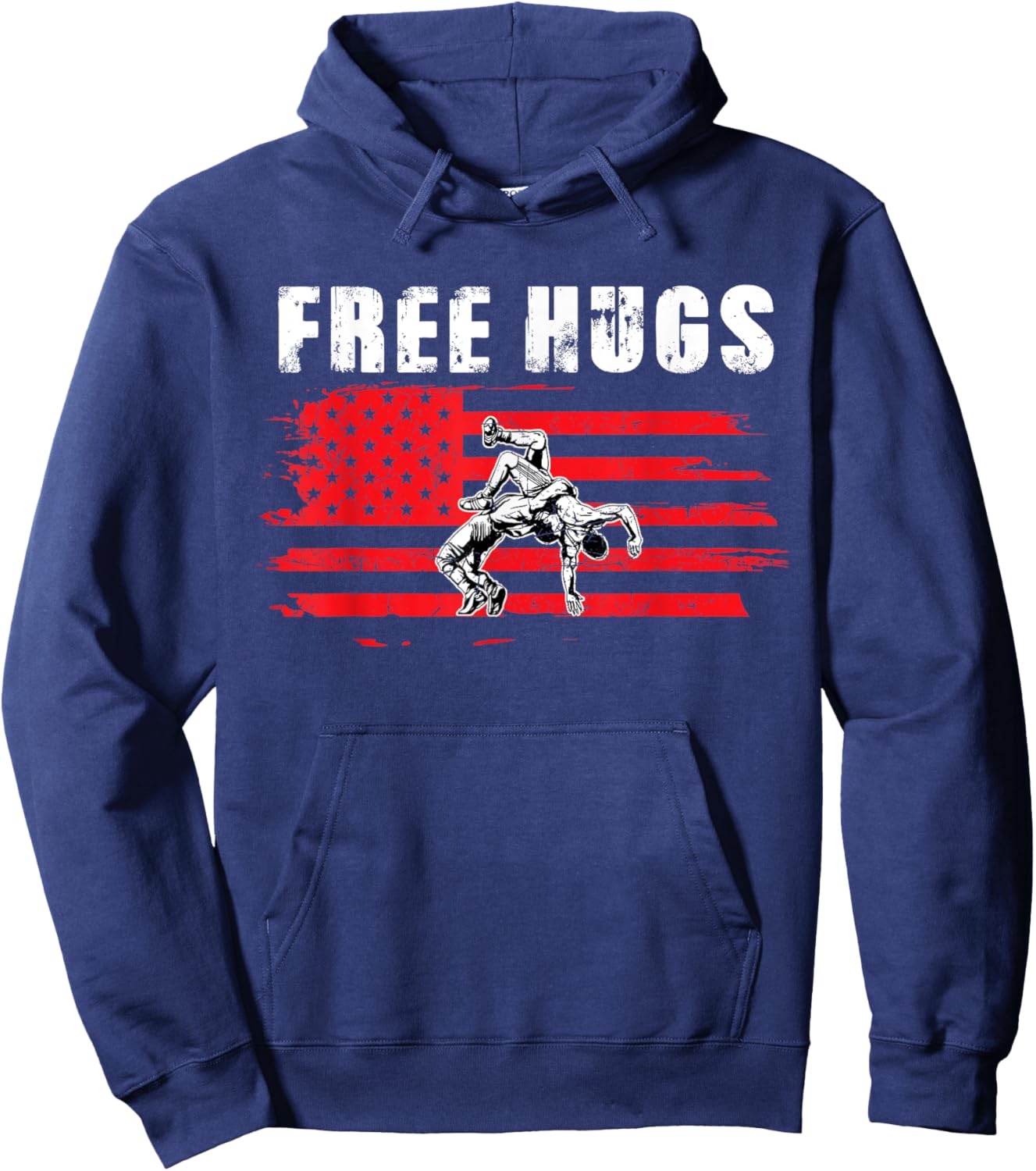 Wrestling Hugs Wrestler Funny Kid Boys Men Women Free Hugs Hoodie - Hoodie | Navy