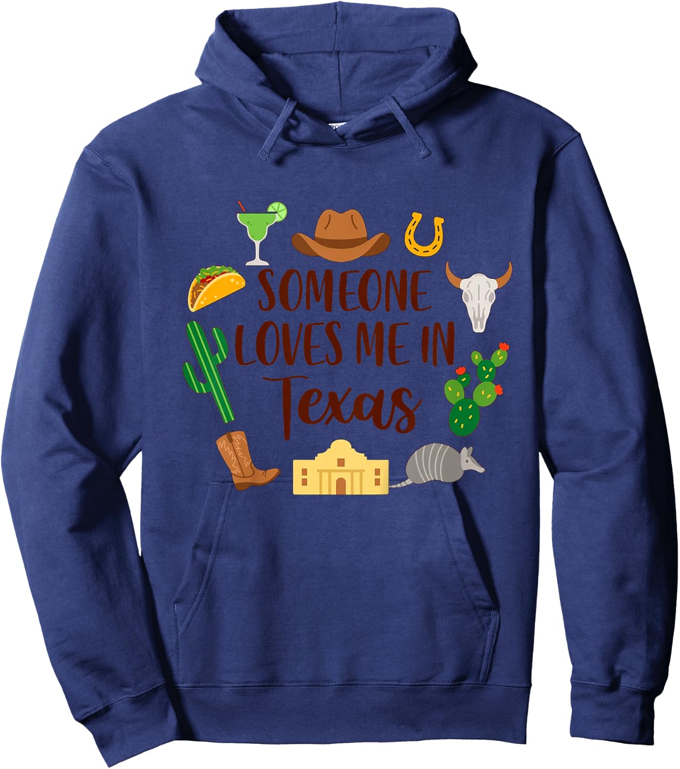 Kids Texas Baby Texas Traveling Trip Someone Loves Me In Texas Hoodie - Hoodie | Navy