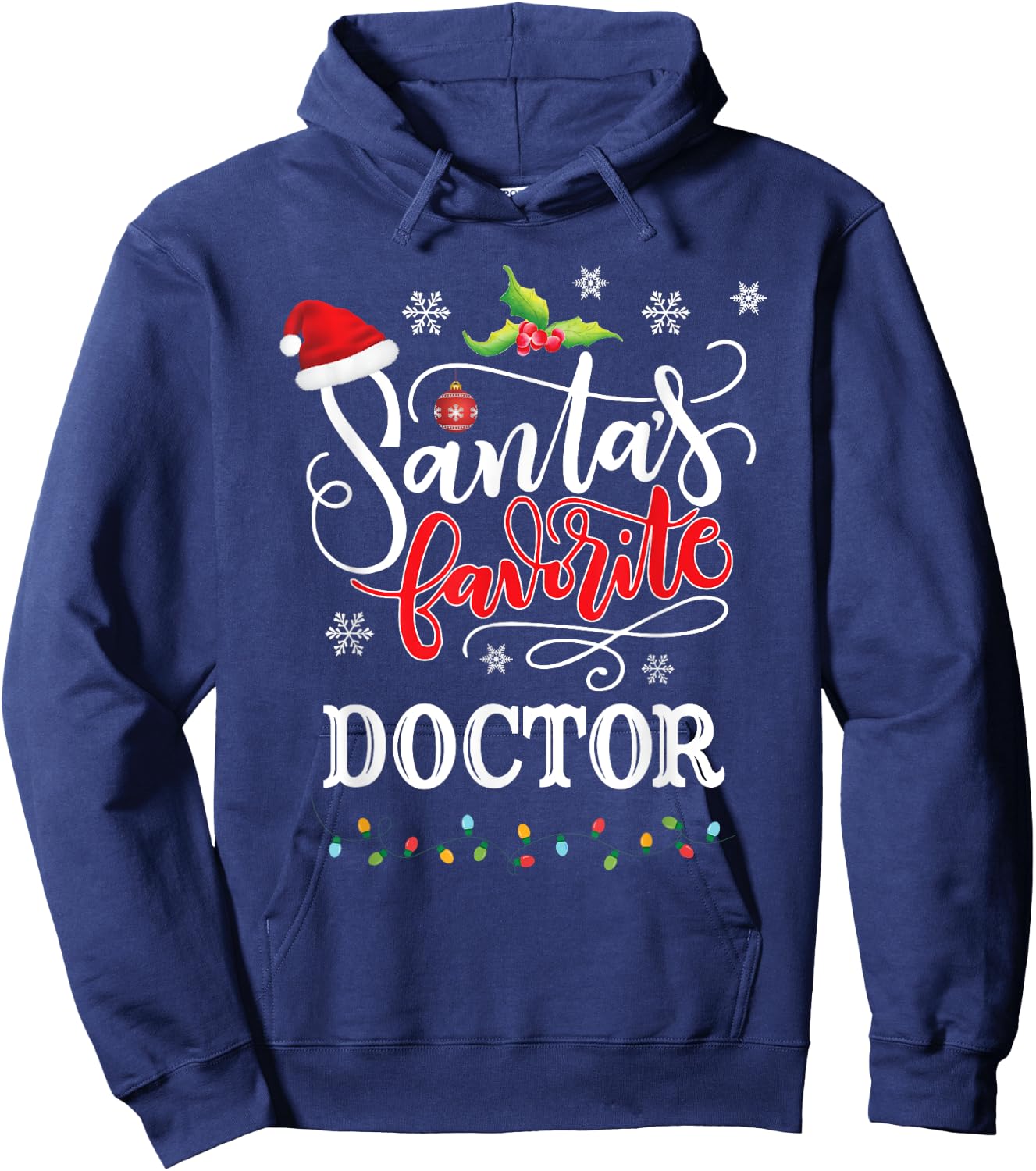 Santa's Favorite Doctor Christmas Gifts Xmas Hoodie - Hoodie | Navy