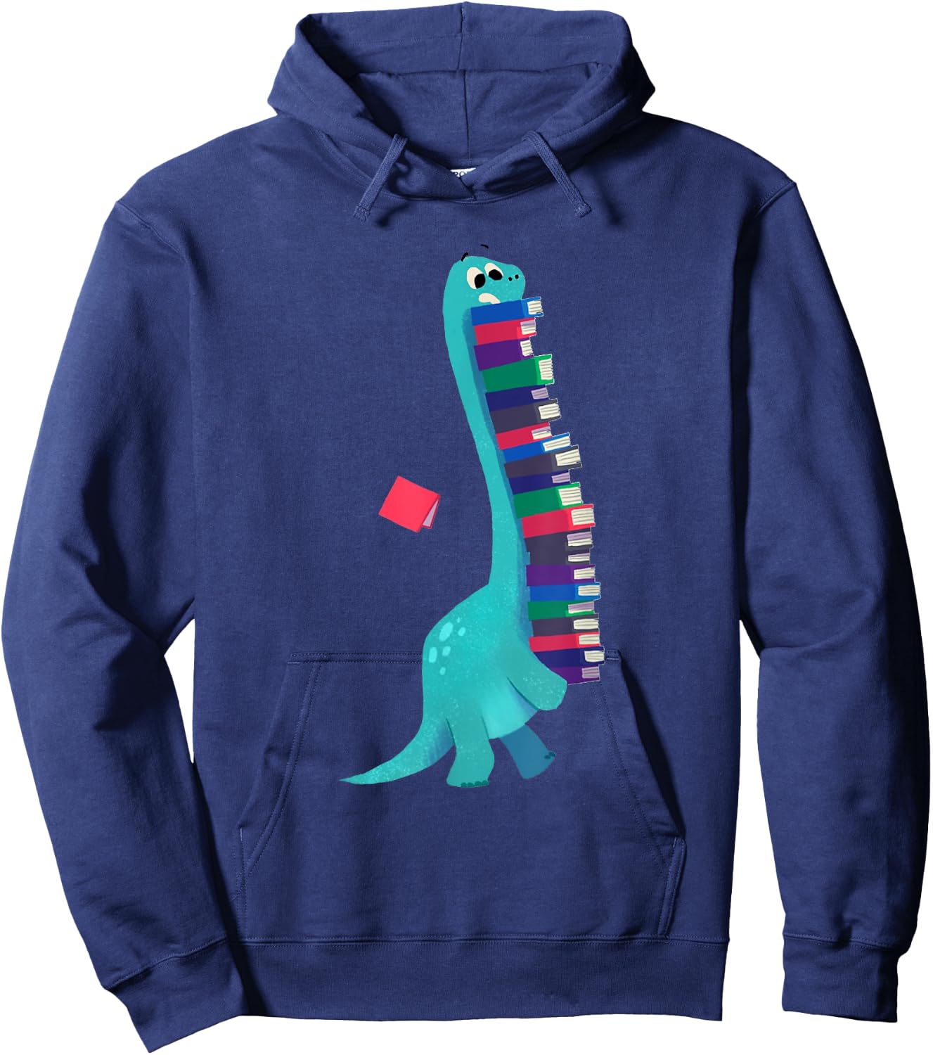 Cute Dinosaur Book Reading Hoodie - Hoodie | Navy