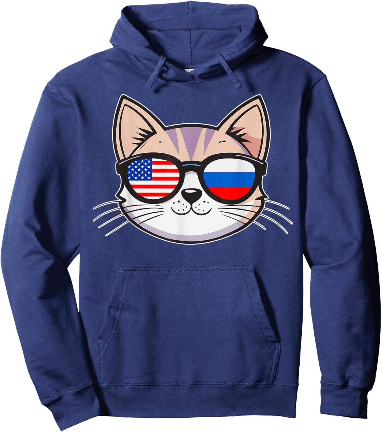 Dual Heritage Mixed Country USA Russia American Russian Hoodie - Hoodie | Navy