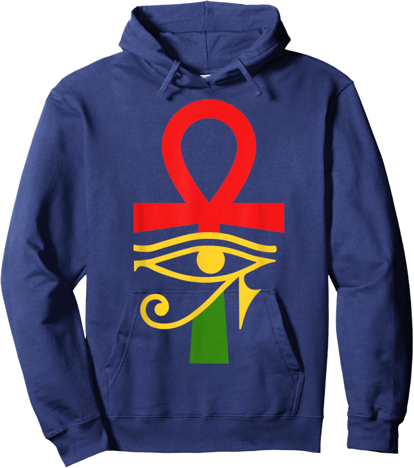 Ancient Egypt Egyptian Ankh Eye Of Horus Kemetic Hoodie - Hoodie | Navy