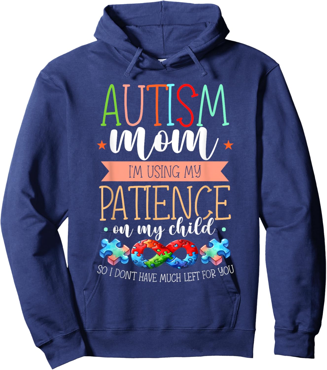 Autism Awareness Month & Mom Acceptance Autism Hoodie - Hoodie | Navy