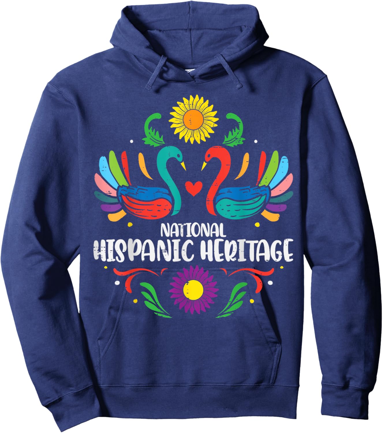National Hispanic Heritage Month Otomi Birds Women Girls Kid Hoodie - Hoodie | Navy