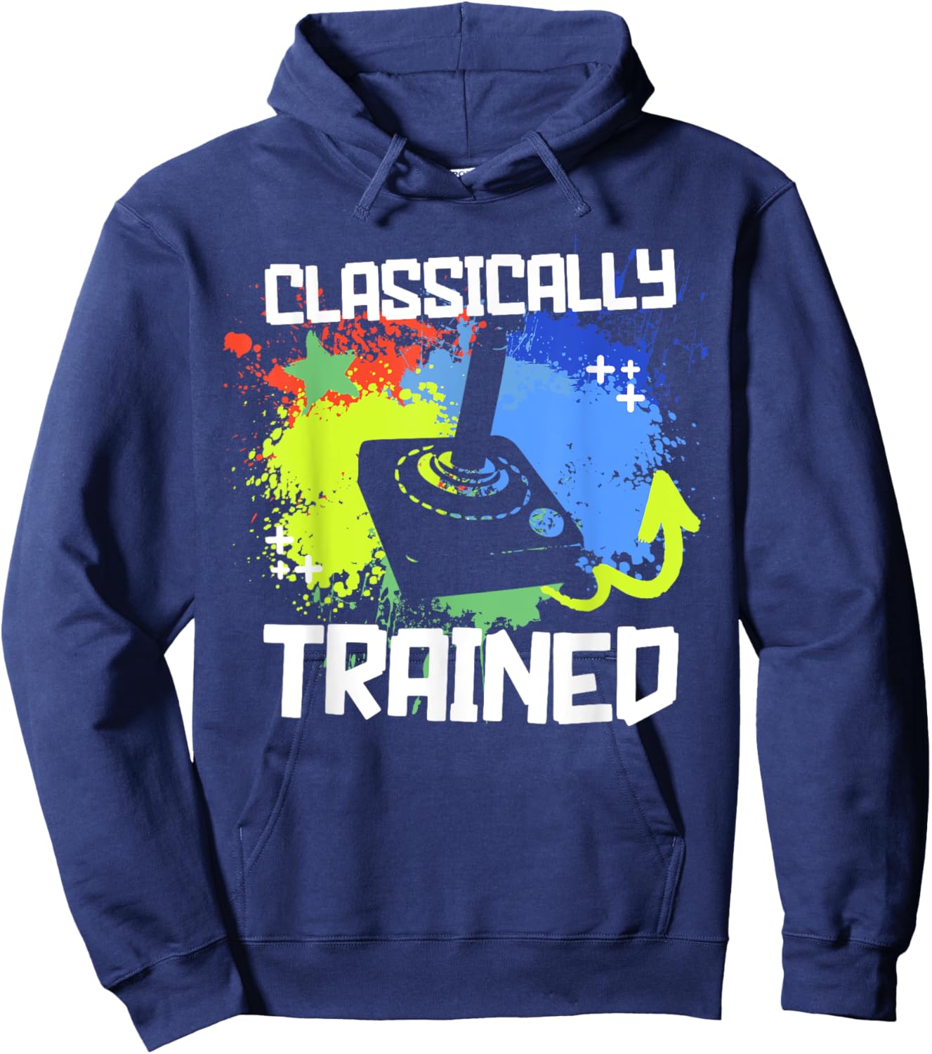 Classically Trained Video Game Retro Gaming Joystick Graphic Hoodie - Hoodie | Navy