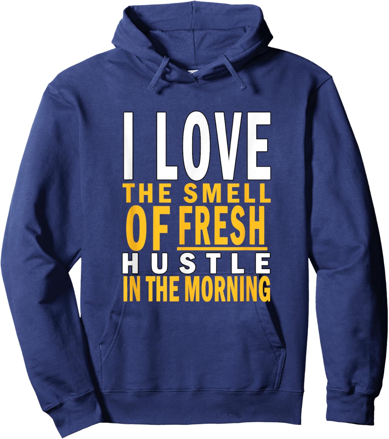 University Varsity-Gold Color Fresh Hustle Yellow Hoodie - Hoodie | Navy