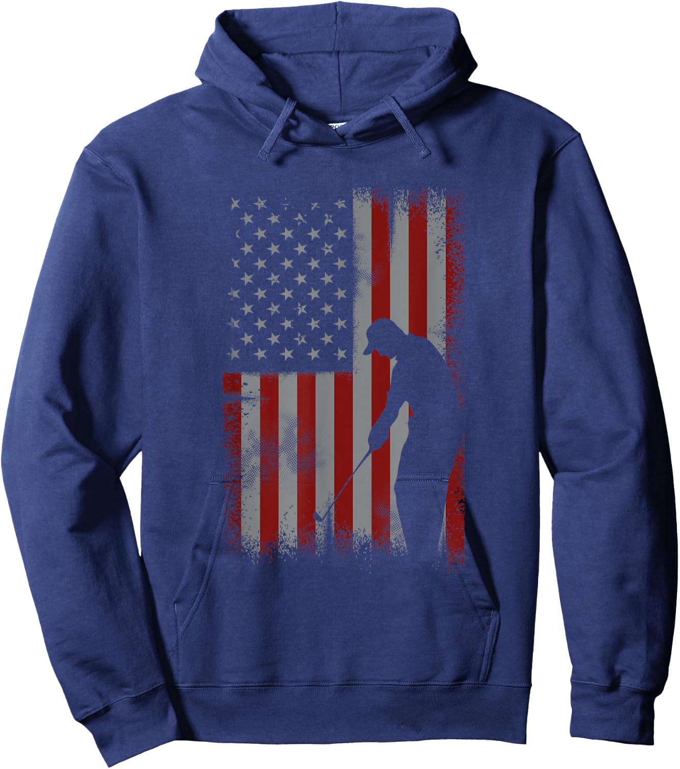 Retro American Flag Golf Gift Golfer Men Golf Club Gift Hoodie - Hoodie | Navy