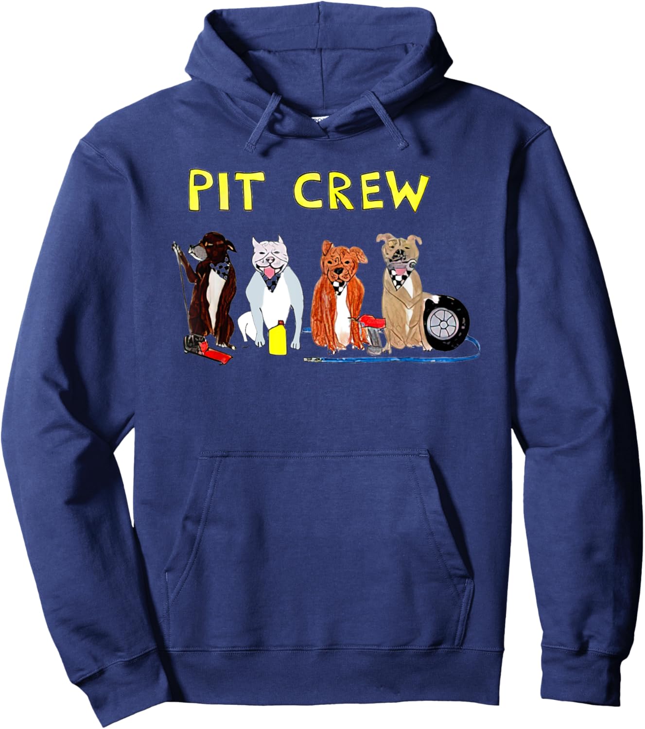 Pit Crew Dogs Funny Women Hoodie - Hoodie | Navy