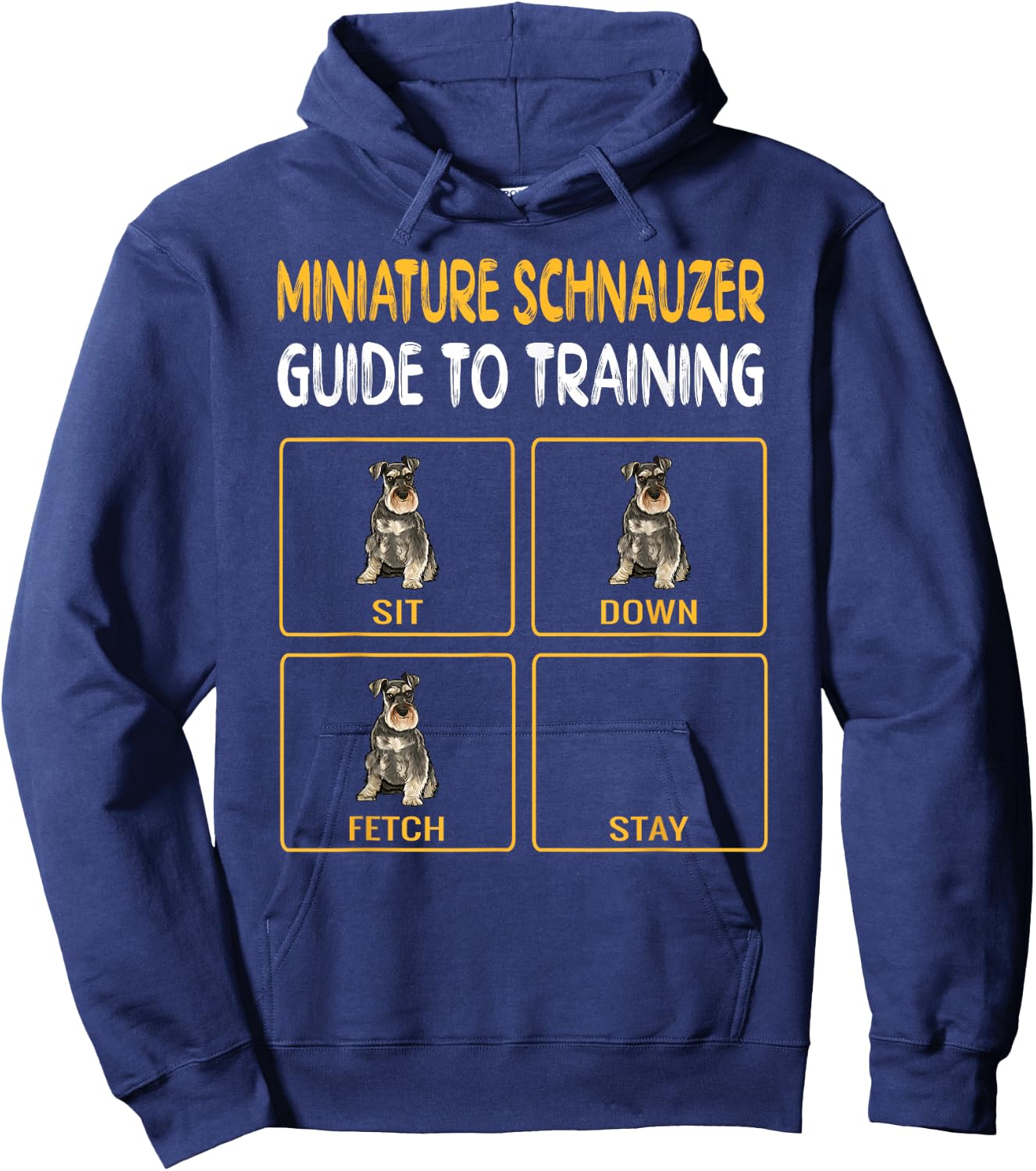 Funny Miniature Schnauzer Guide To Training Dog Obedience Hoodie - Hoodie | Navy