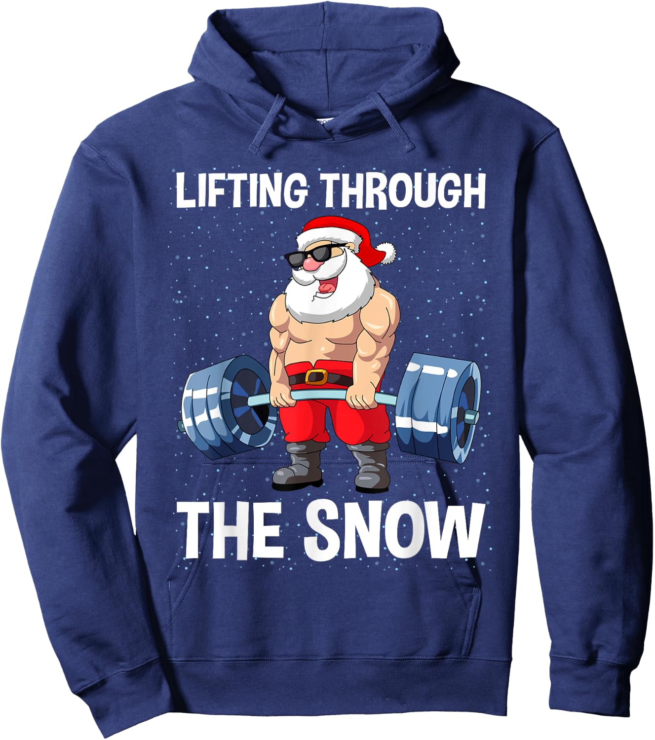 Lifting Through The Snow Gym Fitness Christmas Men Women Hoodie - Hoodie | Navy