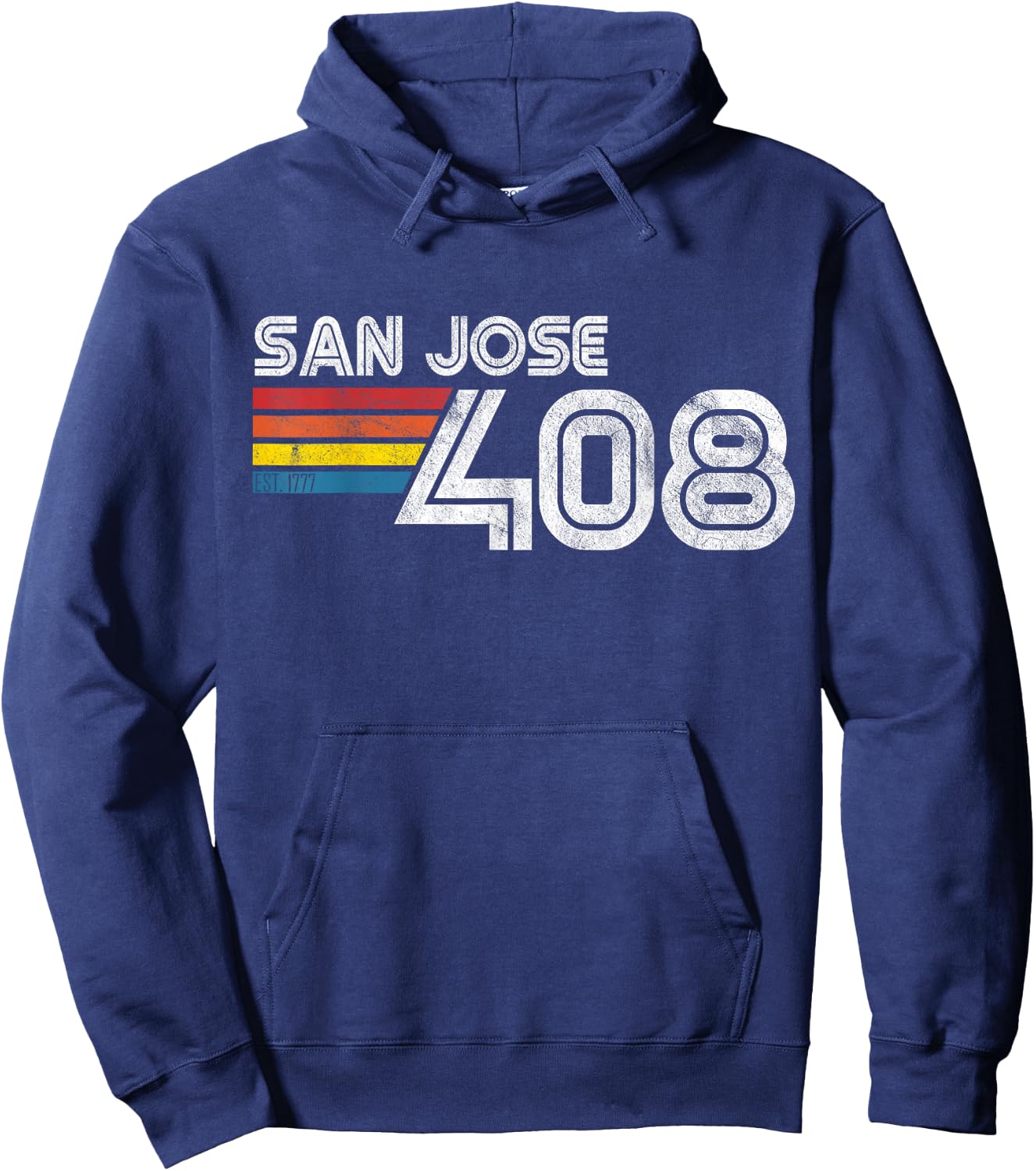 Vintage San Jose | Proud 408 California State Gift Hoodie - Hoodie | Navy