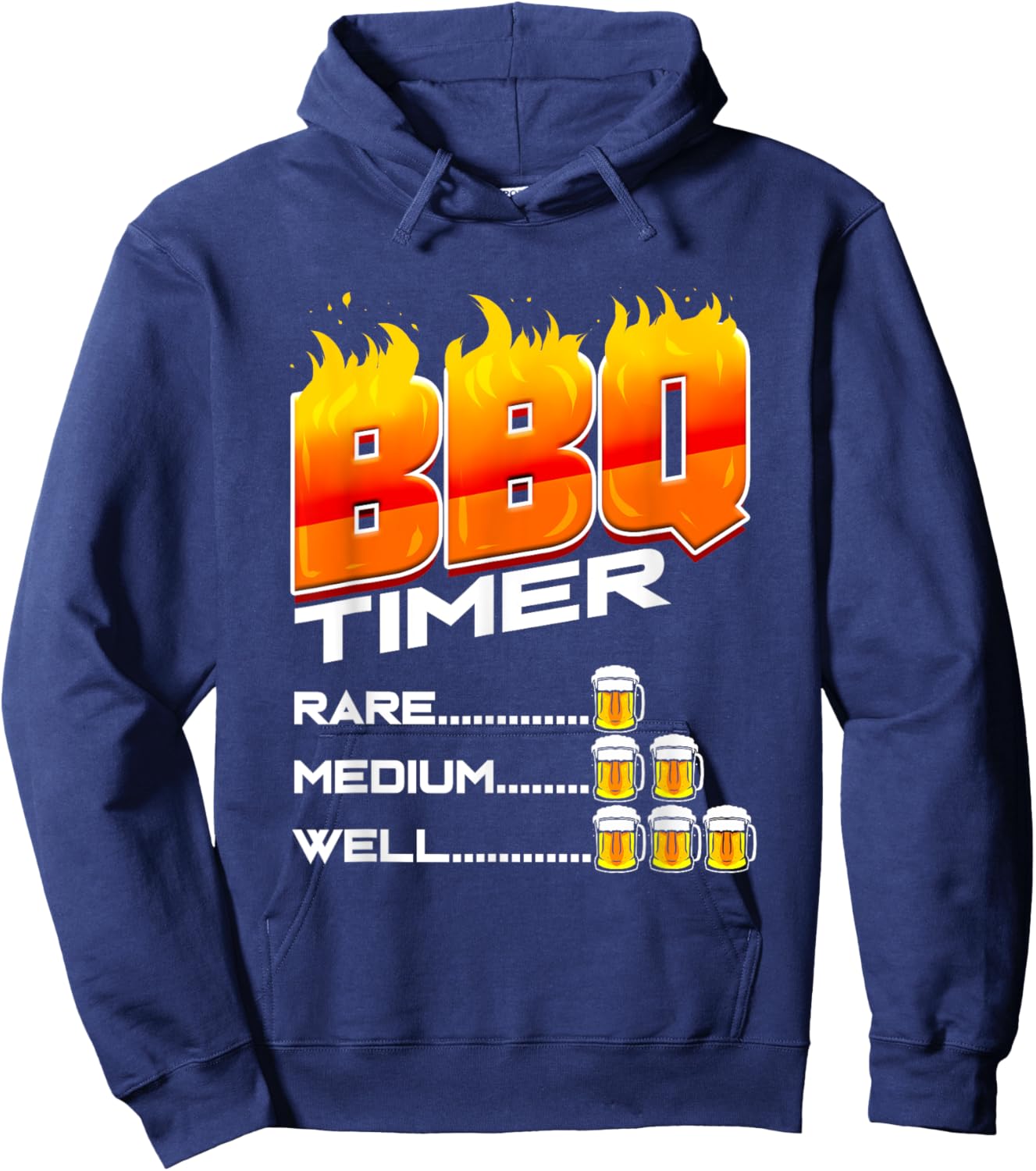 BBQ Timer Funny Gift Barbecue Master Barbecue Party Hoodie - Hoodie | Navy