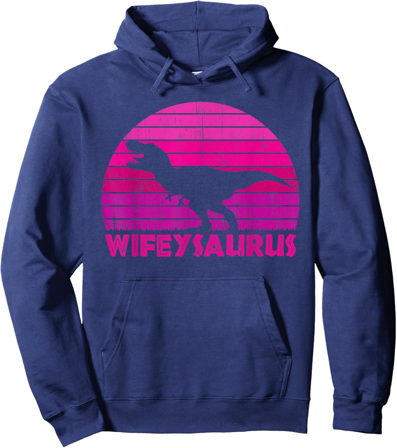 Wifeysaurus - Funny Dinosaur Lover Wife Matching Couple Hoodie - Hoodie | Navy