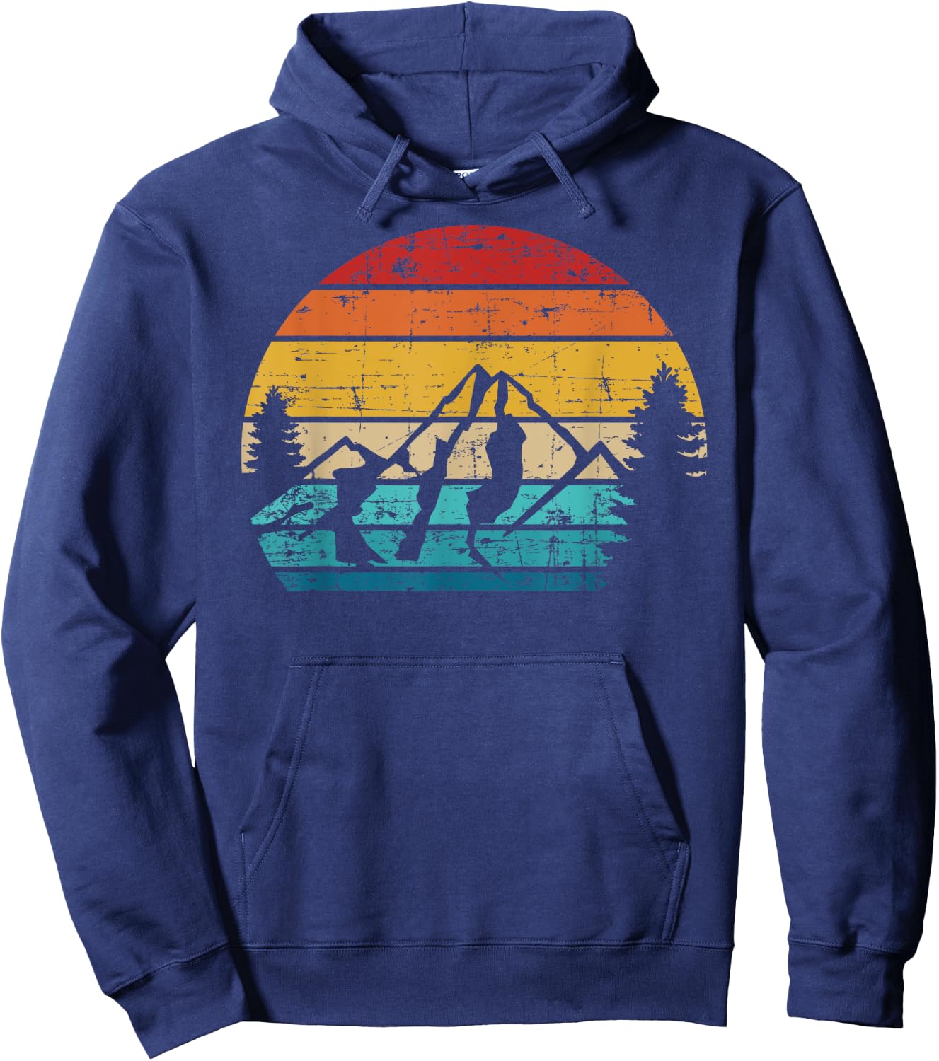 Mountains vintage Camping Hoodie - Hoodie | Navy