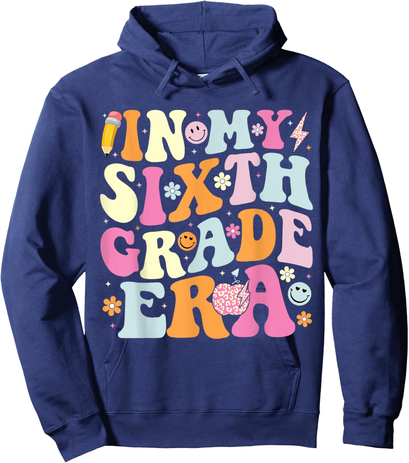 In My Sixth Grade Era Cool 6th Grade Teacher Back to School Hoodie - Hoodie | Navy