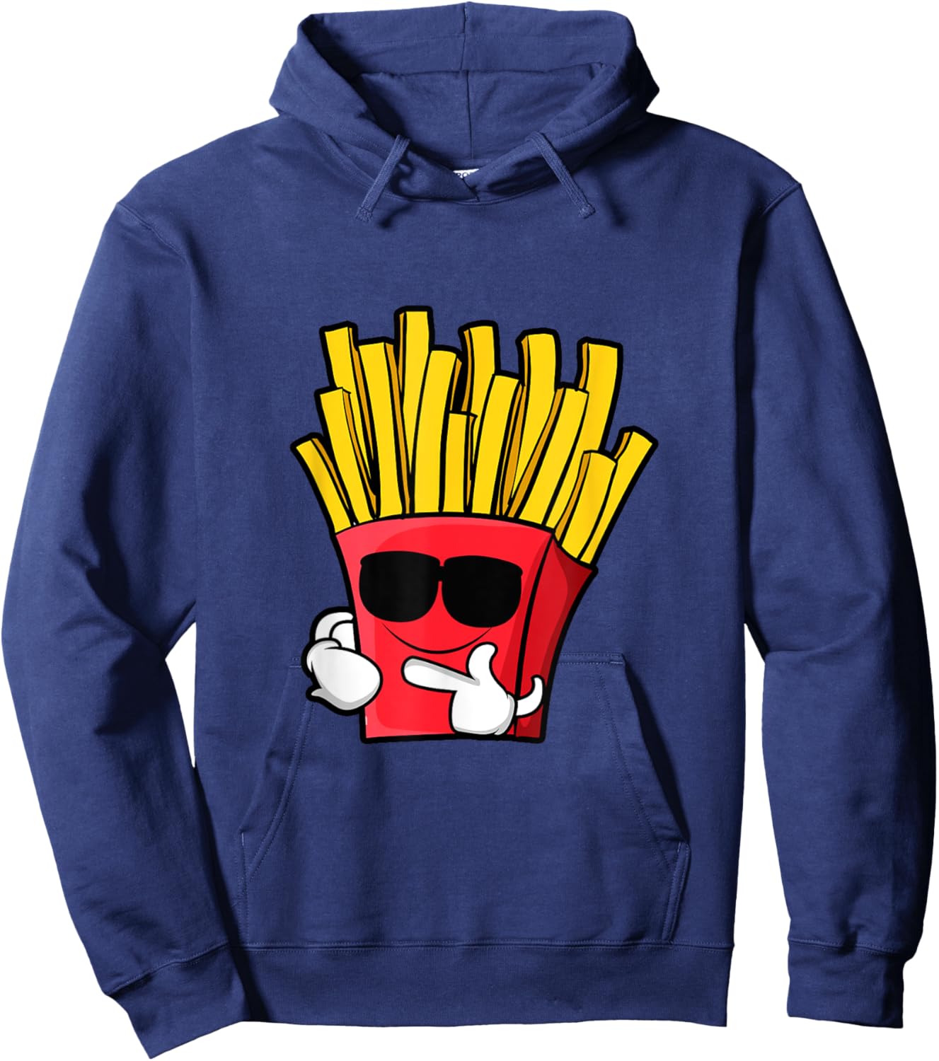 Funny French Fries Hipster Style Fast Food Lover Gifts Hoodie - Hoodie | Navy