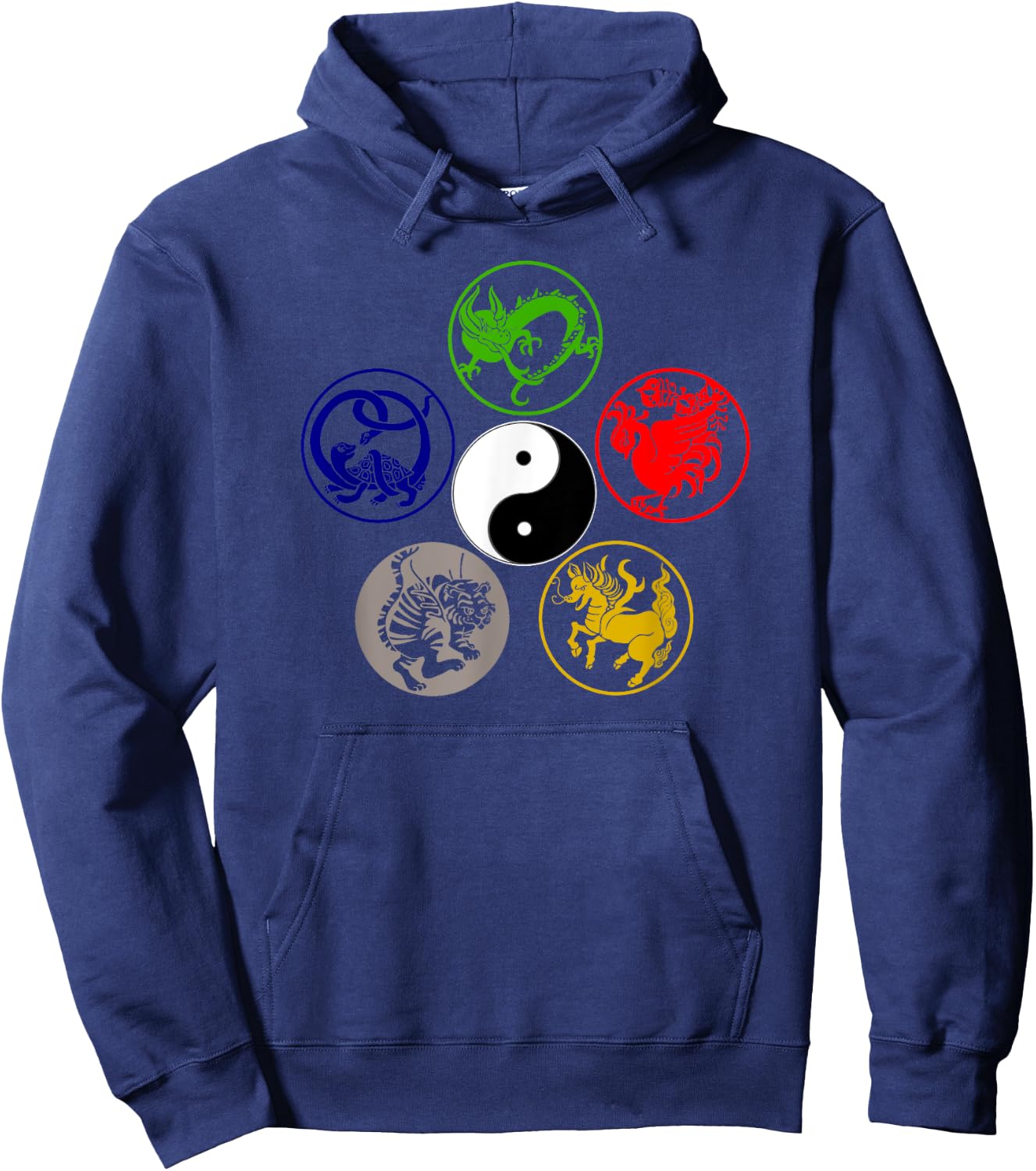 Qi Gong Tai Chi Qigong Chi Gong Yin Yang Men Women Girls Kids Hoodie - Hoodie | Navy