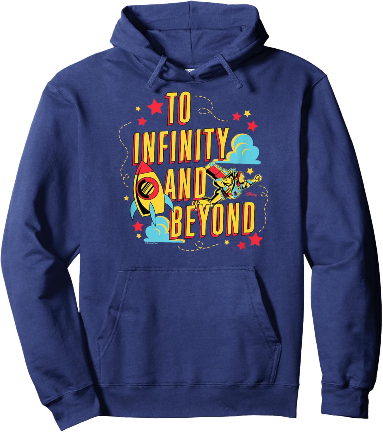 Toy Story - Buzz Lightyear To Infinity And Beyond Black Hoodie - Hoodie | Navy