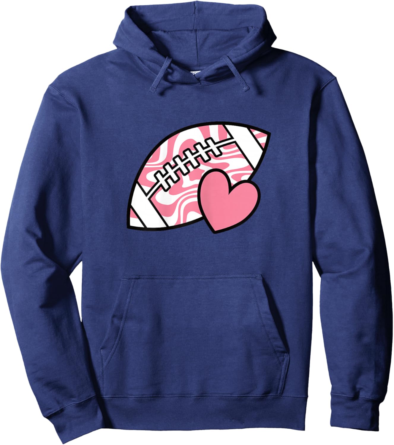 Pink Football Cute American Football Lover Women Girls Hoodie - Hoodie | Navy
