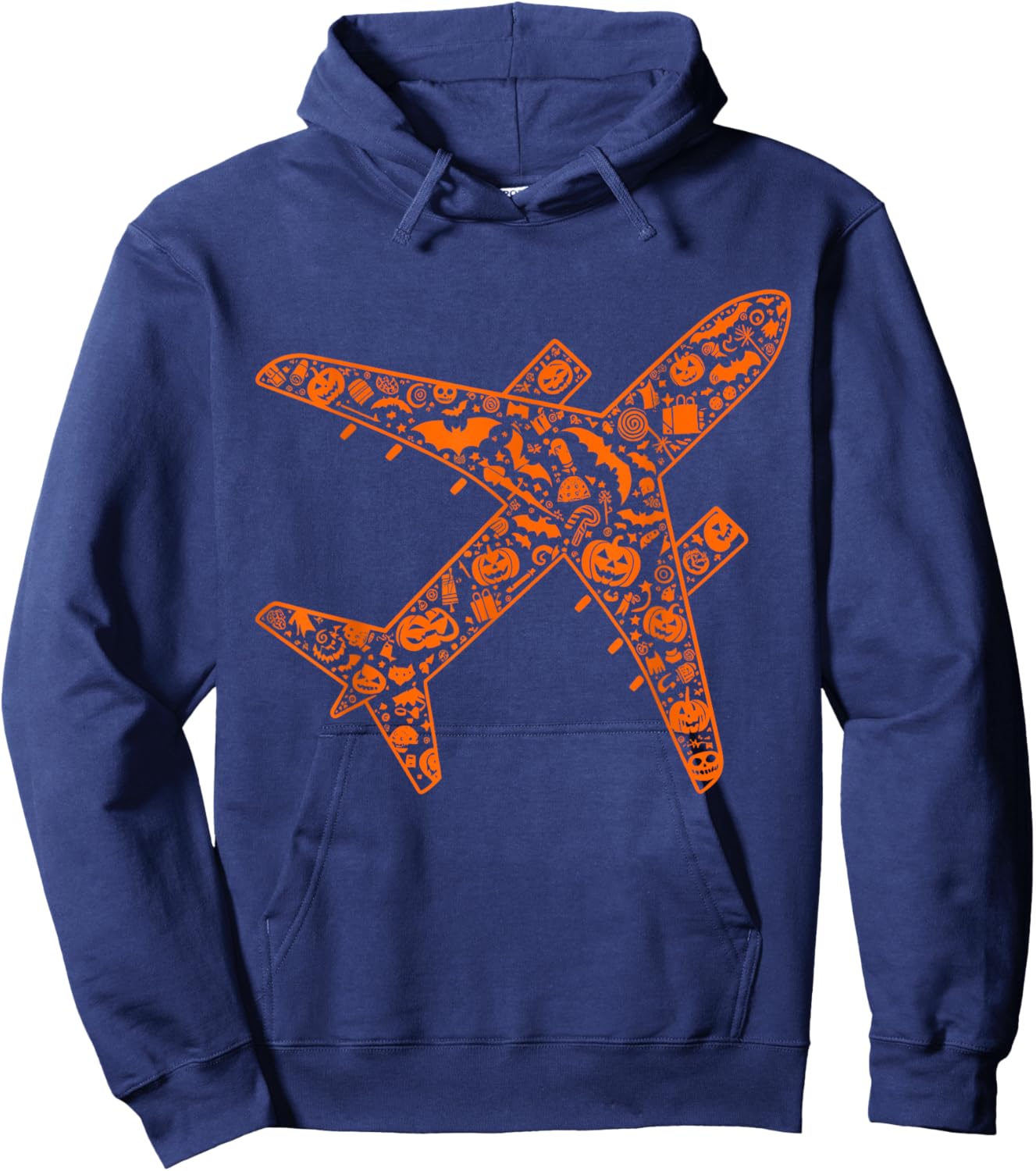 Funny Pumpkin Airplane Candy Halloween Kids Hoodie - Hoodie | Navy