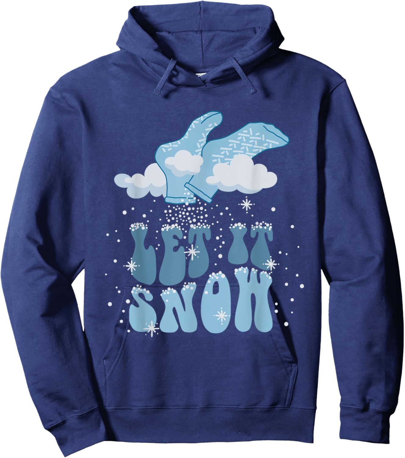 Groovy Let It Snow PCT Patient Care Tech Nurse Christmas CNA Hoodie - Hoodie | Navy