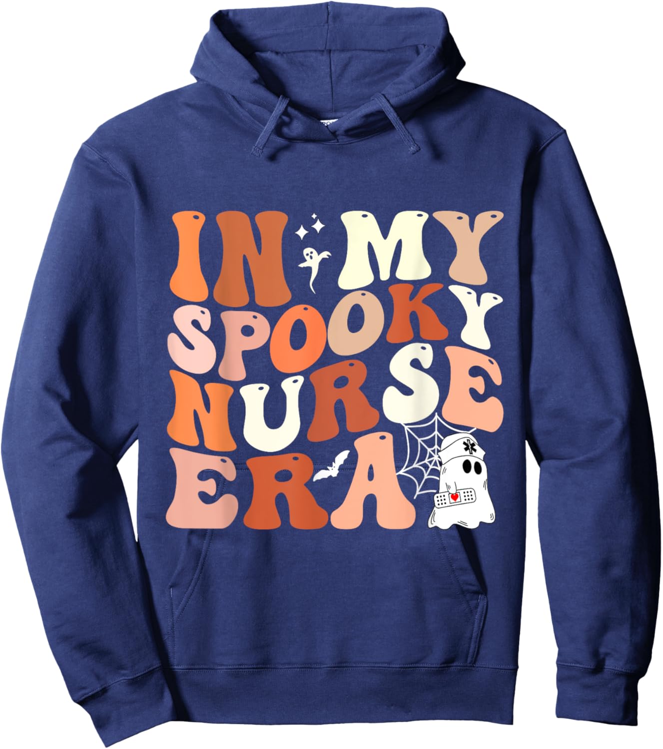 In My Spooky Nurse Era Nicu Halloween Funny Ghost Hoodie - Hoodie | Navy