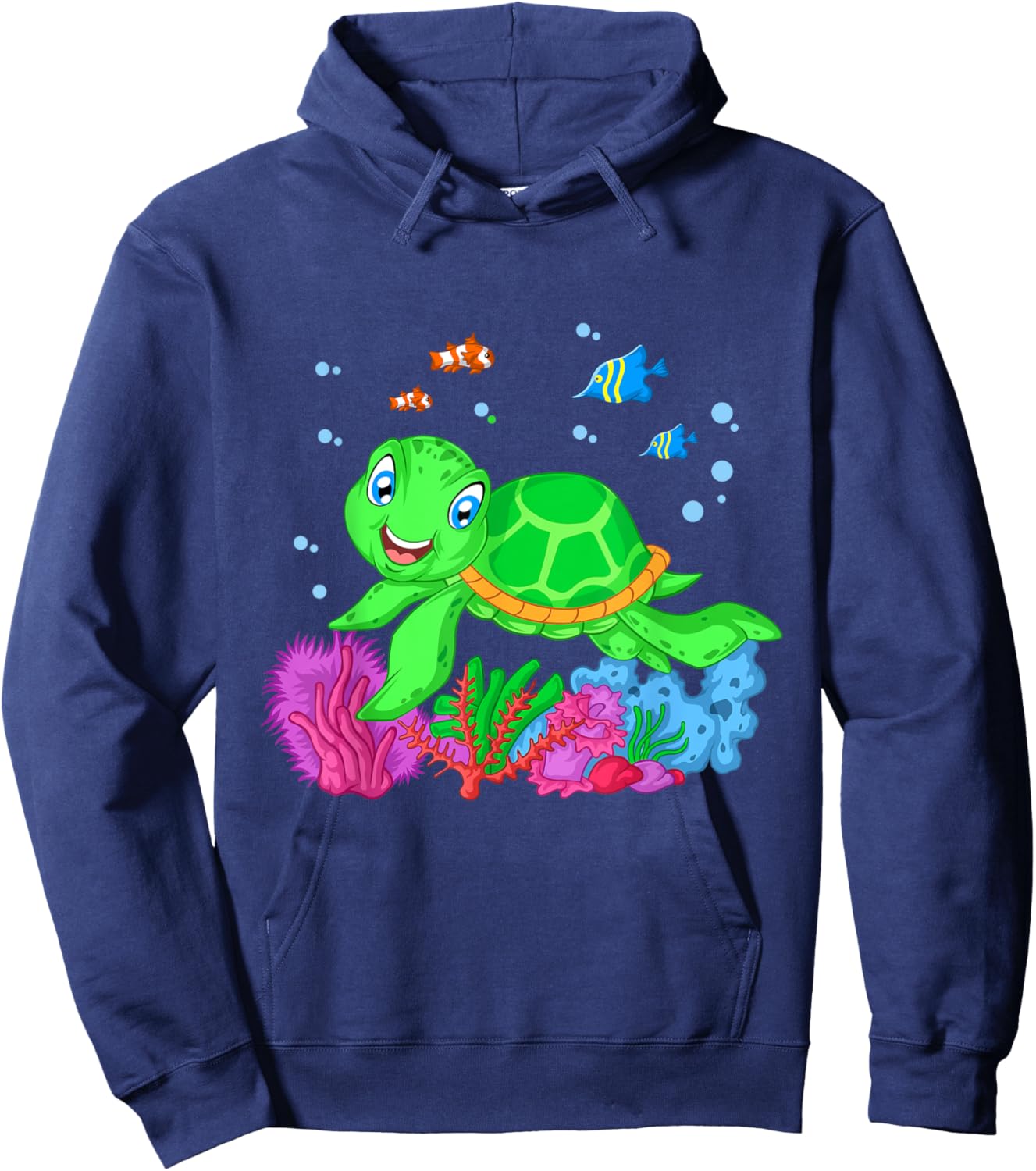 Turtle Cute Sea Animal | Ocean Creature Adult & Kids Hoodie - Hoodie | Navy