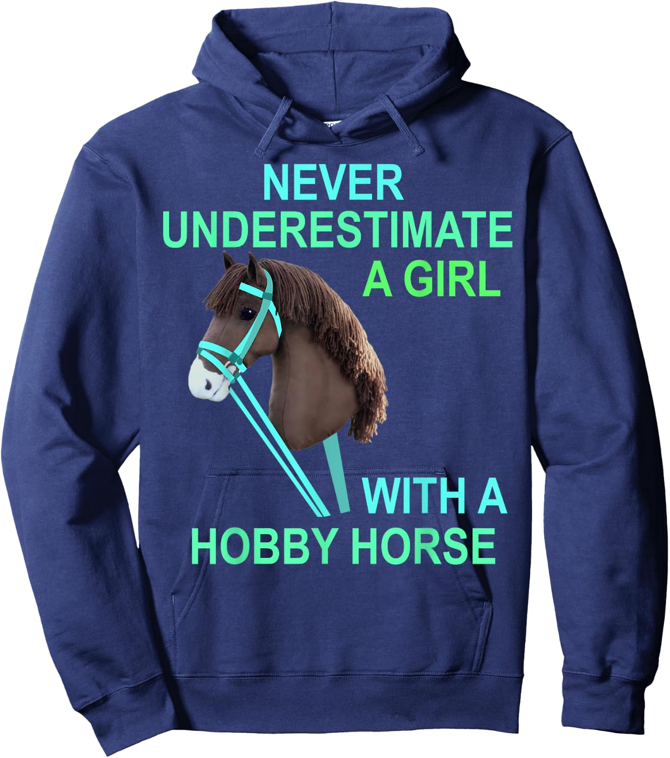 Unterschätze niemals ein Girl mit Horse Gift Hoodie - Hoodie | Navy