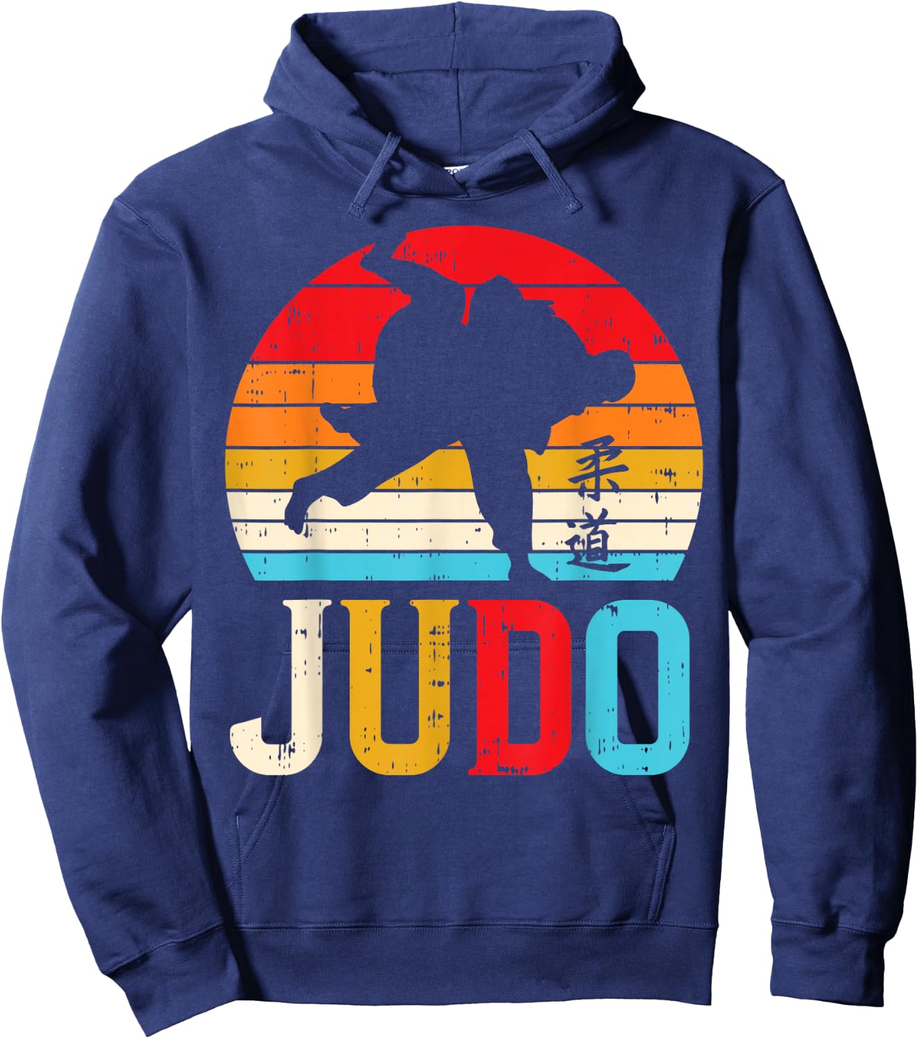 Judo Throw Retro Japanese Martial Arts Judoka Fighter Gift Hoodie - Hoodie | Navy