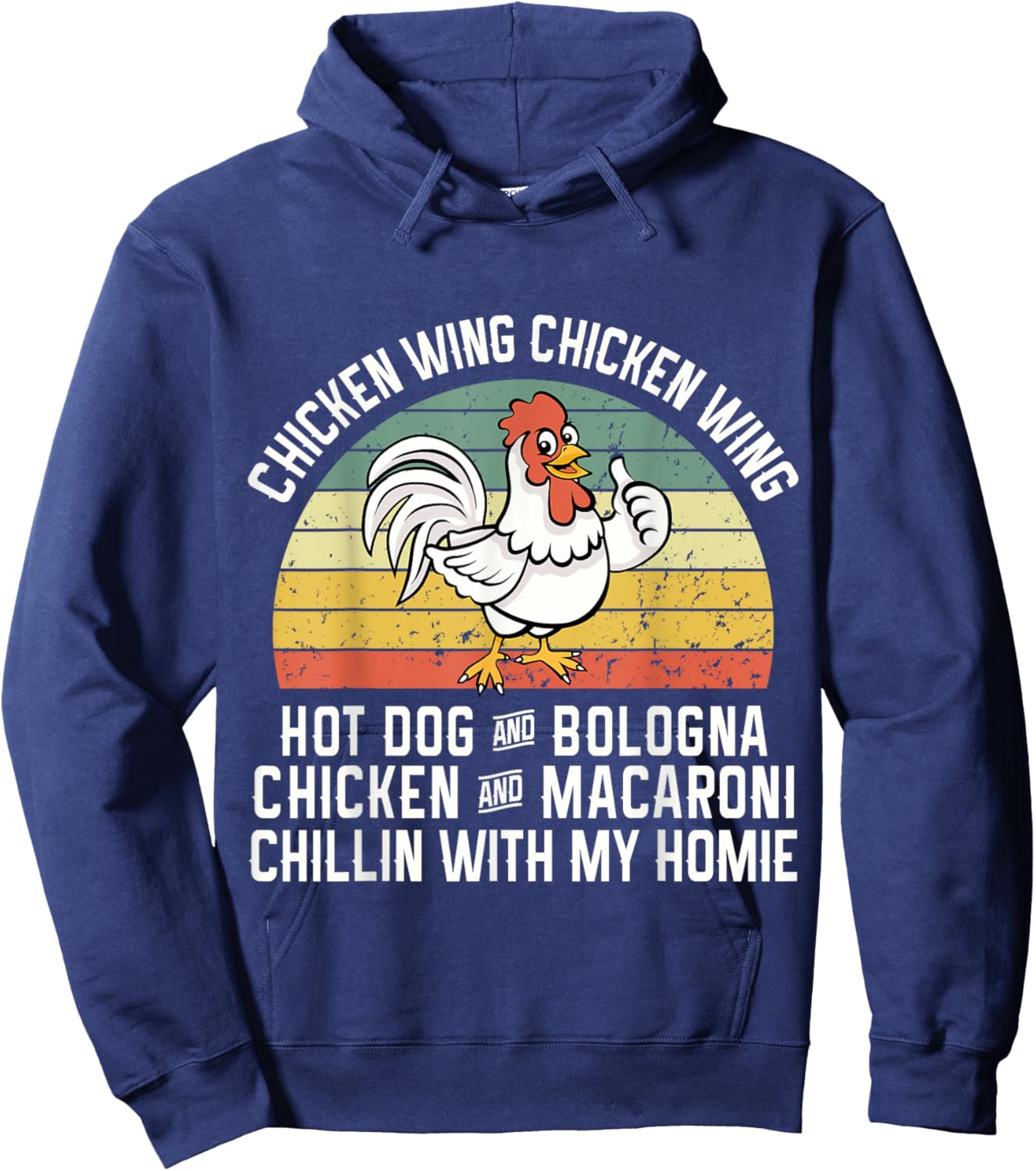 Chicken Wing Chicken Wing Hot Dog Bologna Hoodie - Hoodie | Navy