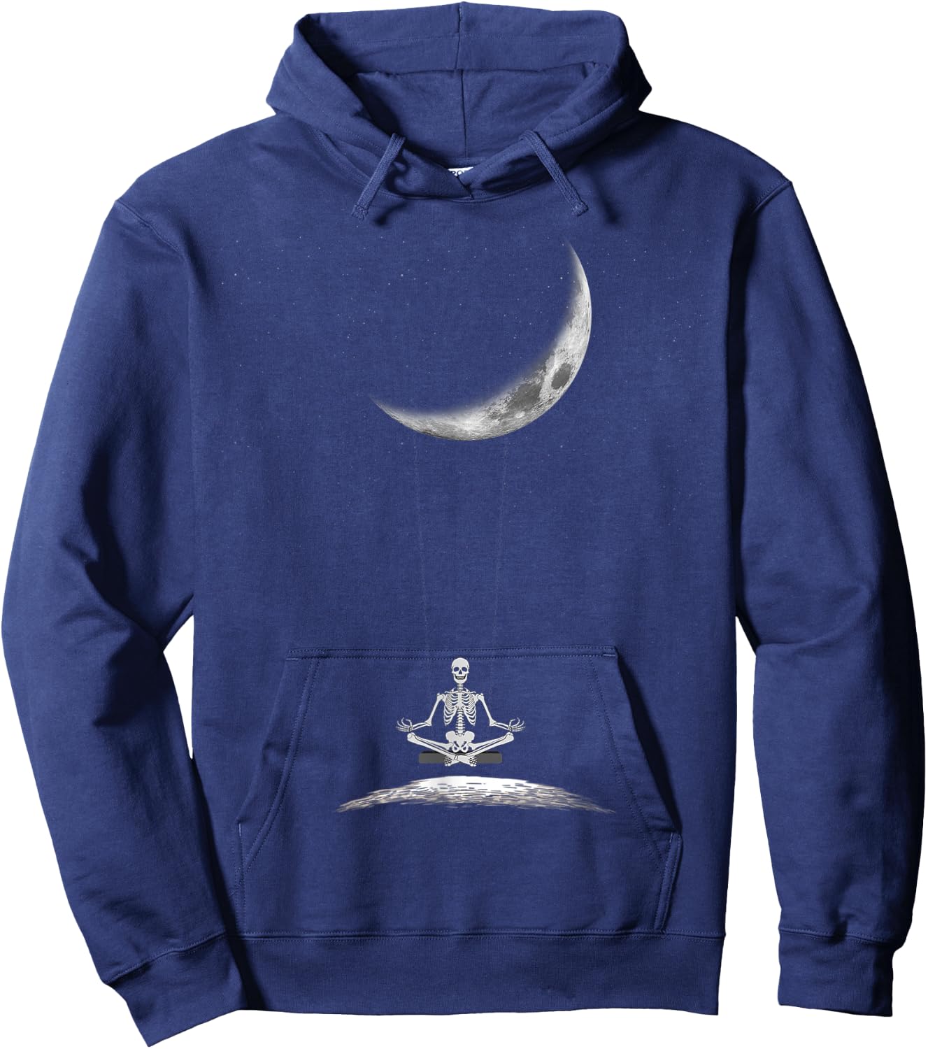 Yoga Skeleton On Moon Spooky Halloween for a Yoga Fan Hoodie - Hoodie | Navy