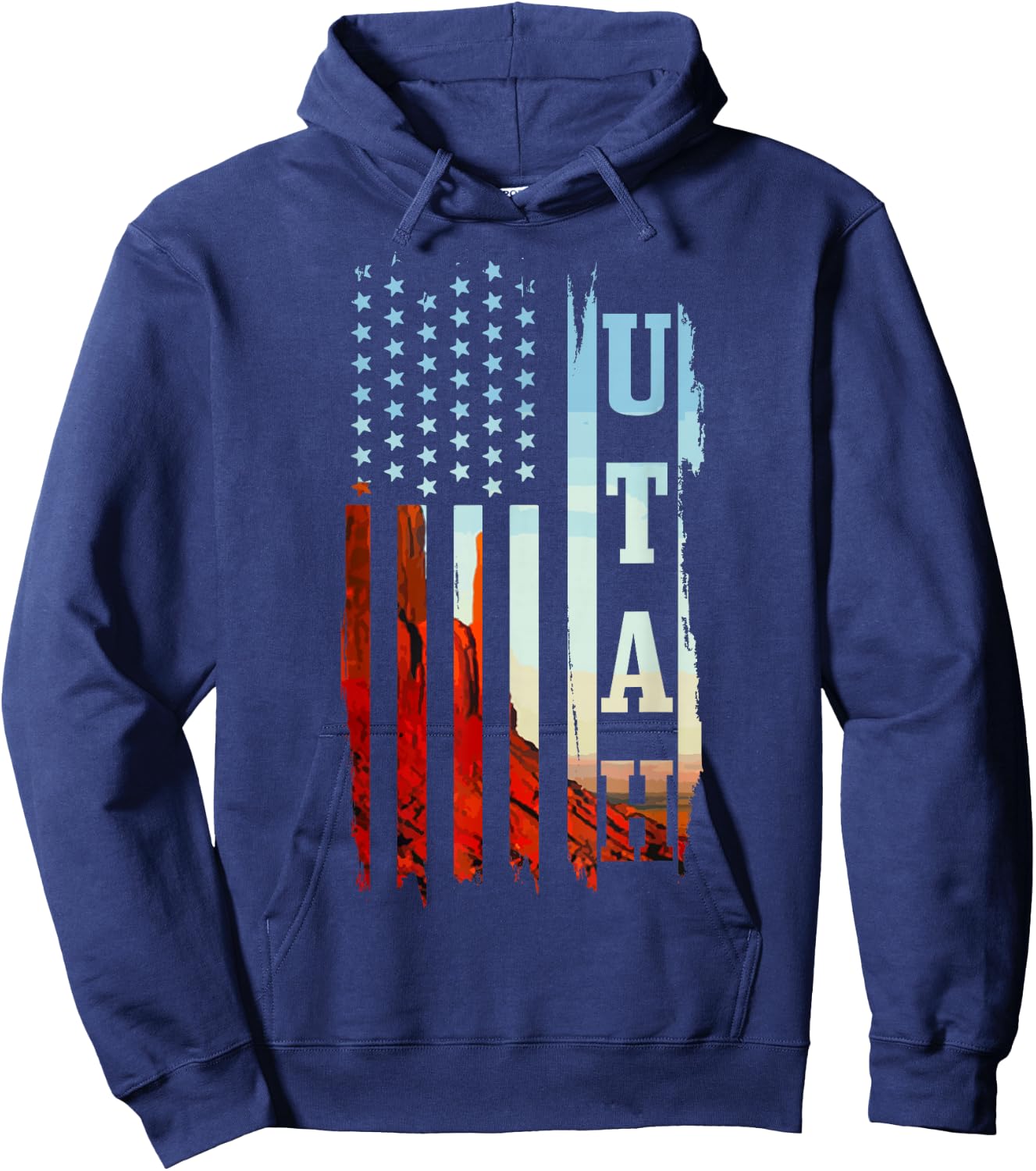 Utah American Flag Pride Grand Canyon Patriotic Gift Hoodie - Hoodie | Navy