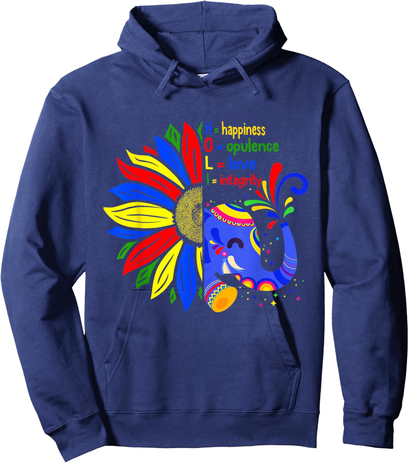 Happy Holi Festival Meaningful Colors Festival, Holi Lover I Hoodie - Hoodie | Navy