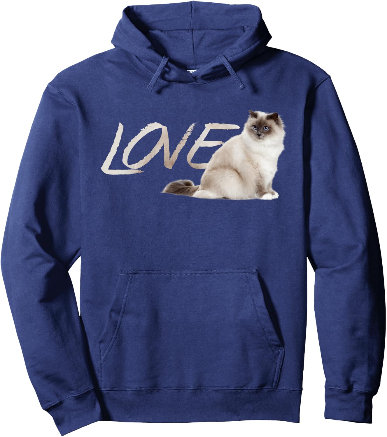 Himalayan Birman Ragdoll Snowshoe LOVE Kitten Hoodie - Hoodie | Navy