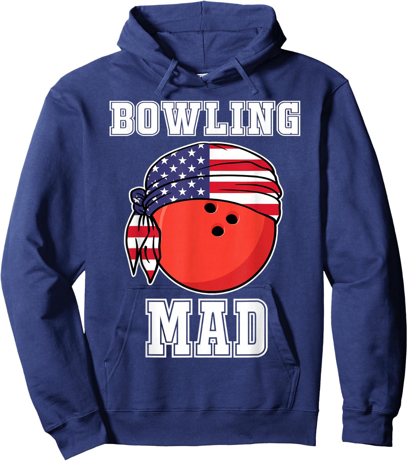 Bowling Mad Ten Pin Bowlers Ball | US Team Player Bowling Hoodie - Hoodie | Navy
