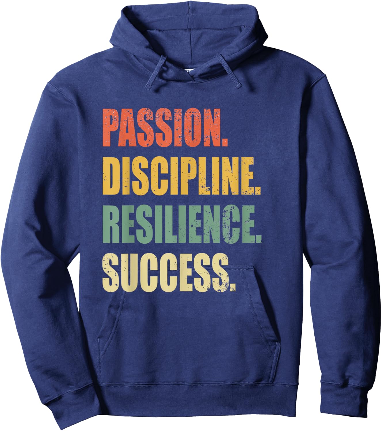 Passion Discipline Resilience Success Motivational Workout Hoodie - Hoodie | Navy