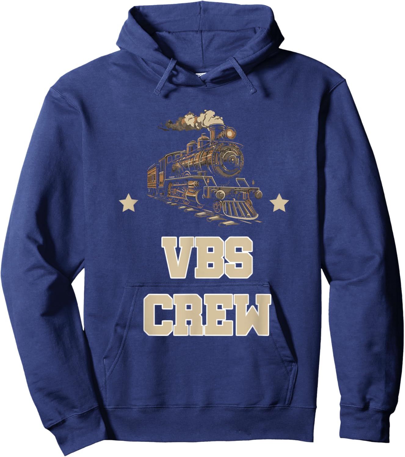 I Love VBS 2025 Vacation Bible School Railroad VBS Team Hoodie - Hoodie | Navy